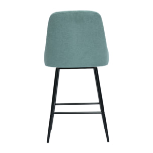 Tabourets de bar pivotants 360° en tissu chenille vert céladon et métal H66 cm (lot de 2) HASTA