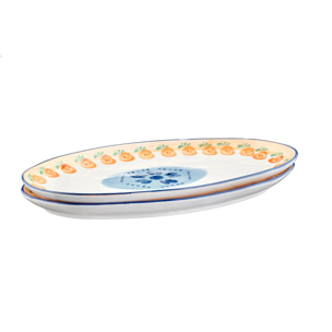 Plateau de service NAPOLI 36,5 x 22cm - 2 pièces - Agrume