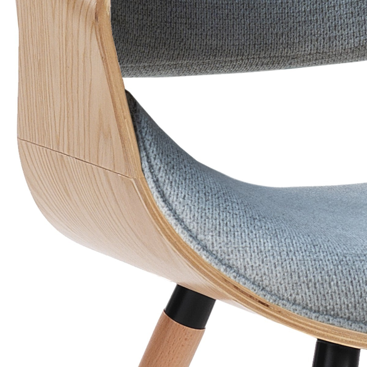 Chaise de salle à manger Tomasucci VISBY 2, en tissu, chêne, gris, 53 × 59 × 72 cm
