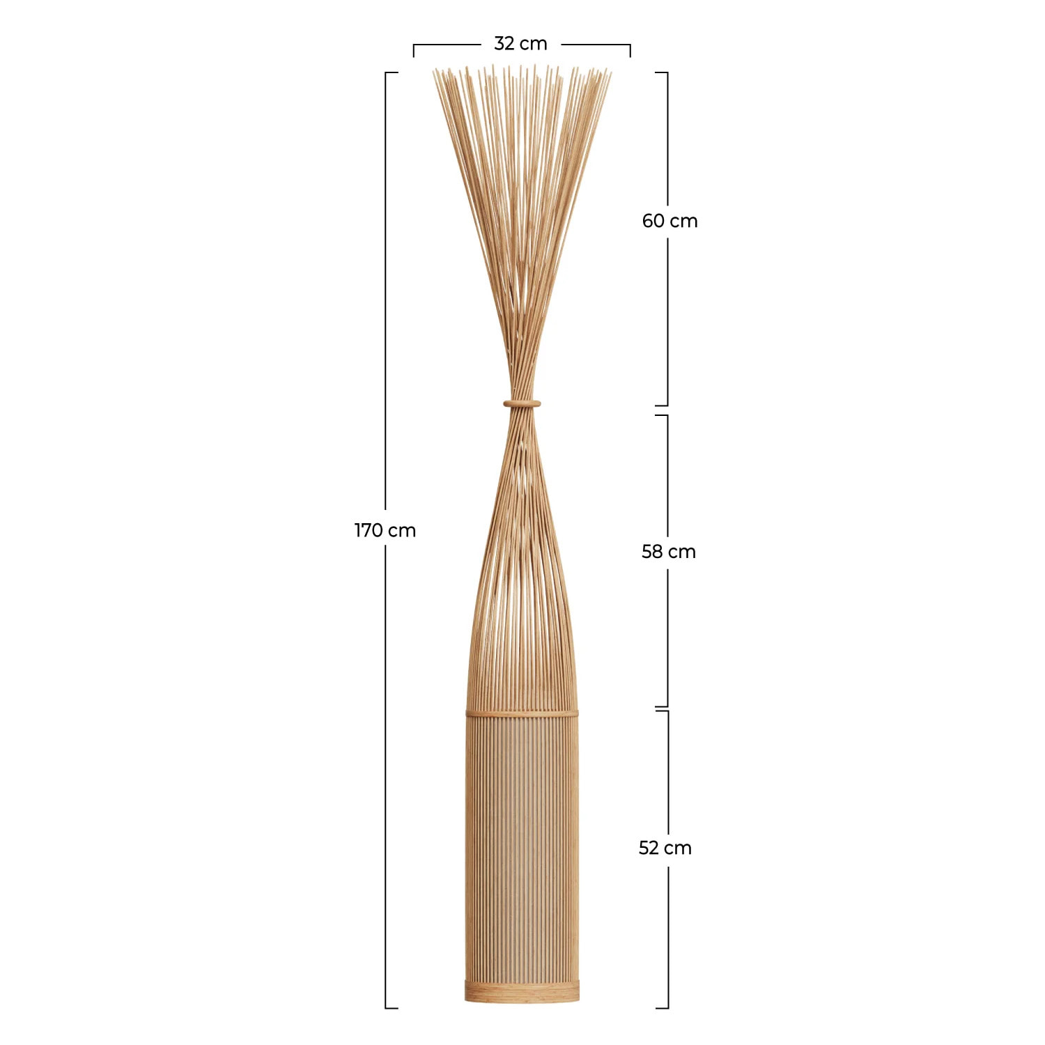 Lampadaire en bambou naturel - Huron