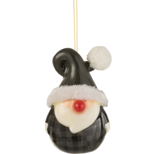 J-Line suspension Père Noël Nez Brillant - polyrésine - gris - 3 pcs