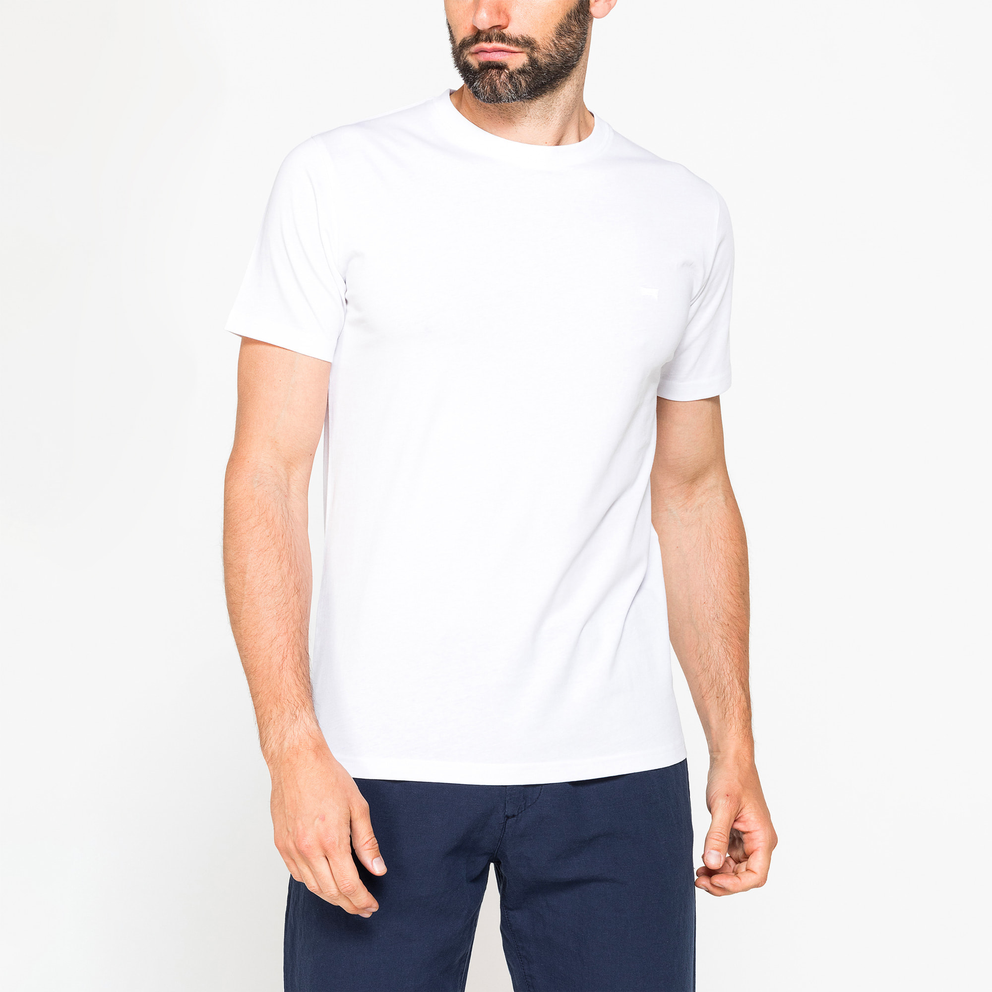T-SHIRT GIROCOLLO IN COTONE TINTA UNITA