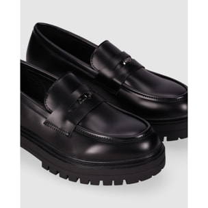 Zapatos de Piel Sintética - Negro - Tacón: Bajo