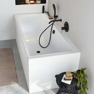 Tablier frontal pour baignoire rectangulaire 180 x 90 x 60 cm installation angle Blanc