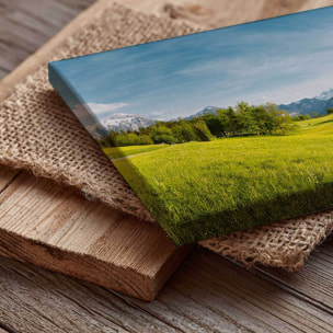 Tableau panoramique vallée verte maisons de campagne Toile imprimée