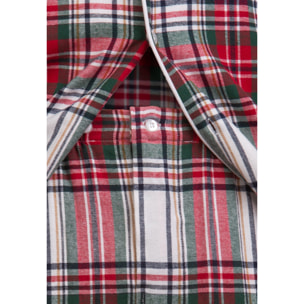 PIGIAMA DONNA flanella invernale quadro bianco e rosso