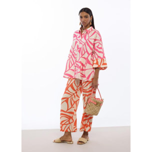 Culotte con stampa foglie