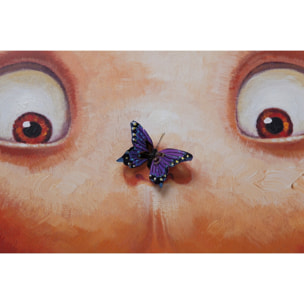 Tableau Touched Boy with Butterflys 100x100cm Kare Design