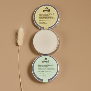 Déodorant - Certifié bio - Déodorant baume - Peaux sensibles - Parfum Bergamote 75 g