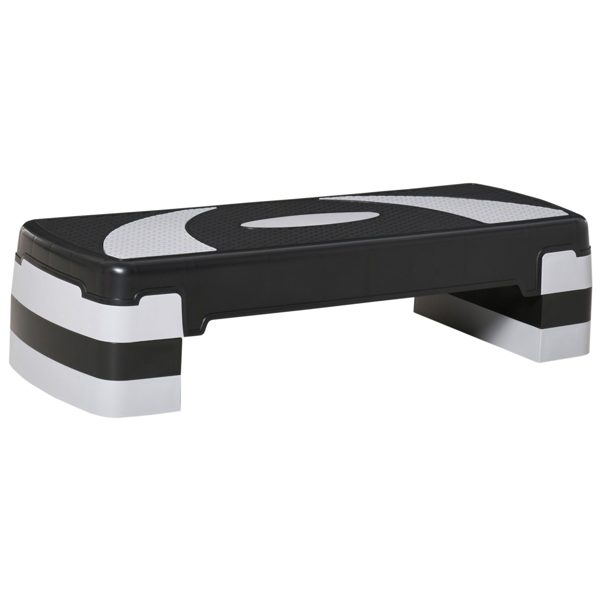 Stepper Fitness Aerobic hauteur reglable surface antiderapante 80 x 31 x 20 cm noir gris clair
