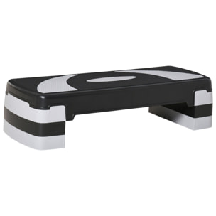 Stepper Fitness Aerobic hauteur reglable surface antiderapante 80 x 31 x 20 cm noir gris clair