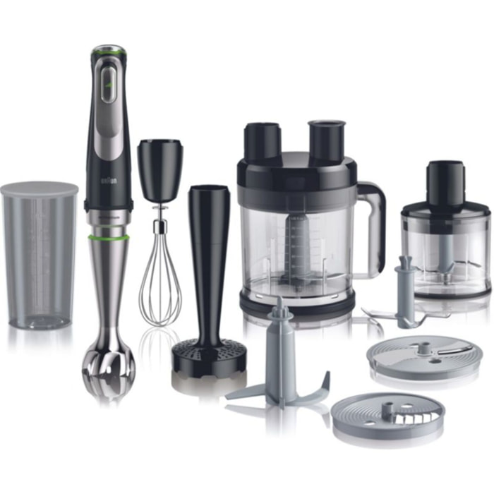 Mixeur BRAUN MQ9187XLI MultiQuick 9 noir et gris 8 accessoires