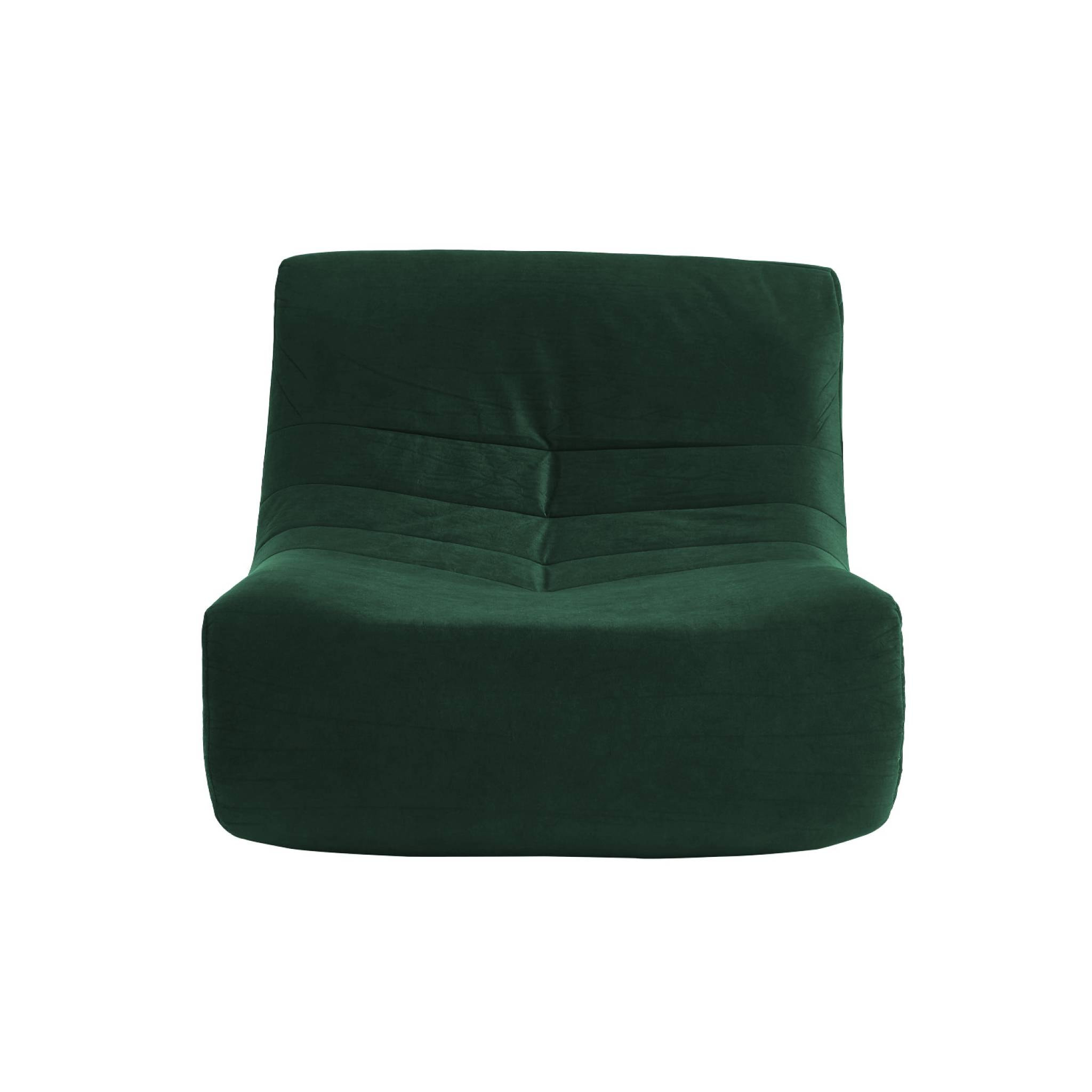 Fauteuil chauffeuse en velours style contemporain 3 places vert