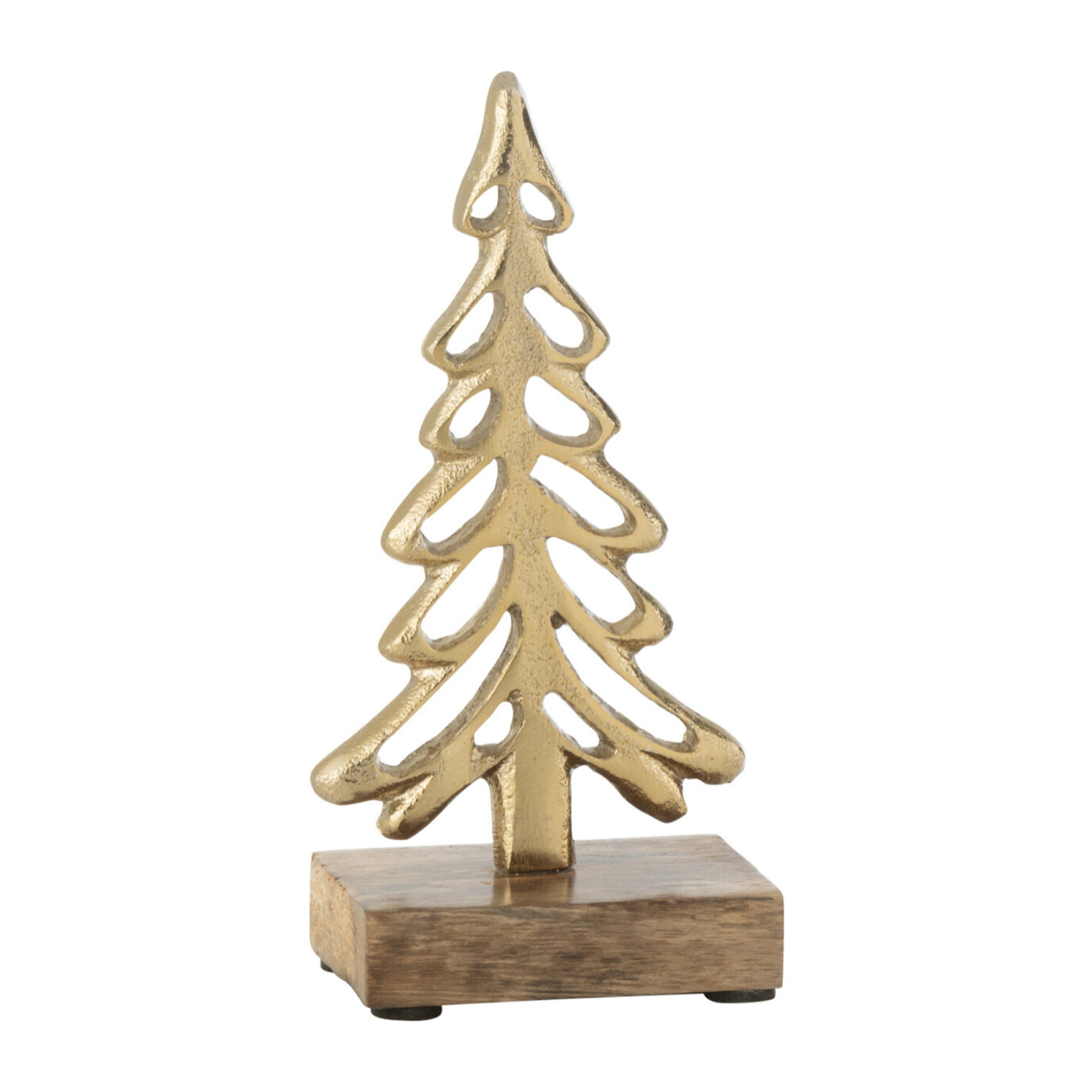 J-Line décoration Arbre Sur Pied - aluminium/bois - or - small