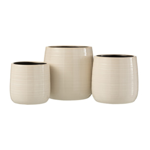J-Line cache-pot Uni - céramique - blanc - large -  Ø 16.5 cm