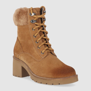 Botines de Serraje - Cuero - Tacón: 6 cm