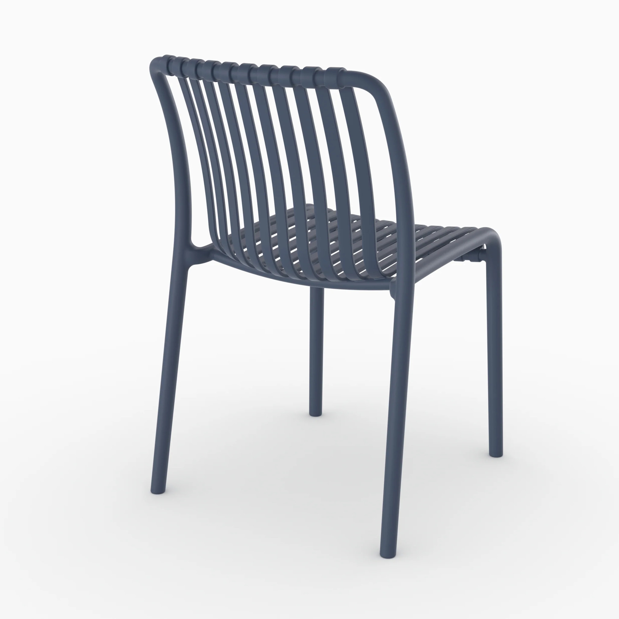 Lot de 2 chaises de jardin empilables en plastique bleu marine - Duli