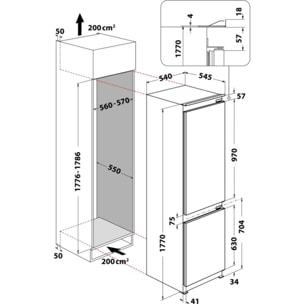 Réfrigérateur combiné encastrable INDESIT BI18DC2