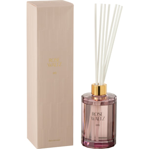 J-Line Bâtonnets parfumés Rose Waltz - verre - rose