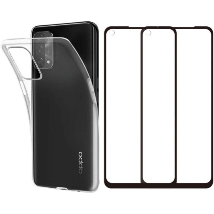 Pack ESSENTIELB Oppo A54/A74 5G Coque + Verre trempé x2