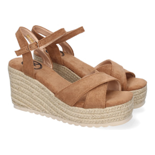 Sandalia de Cuña de Yute para Mujer, Comodas y Elegantes, Diseño Trenzado en la Pala