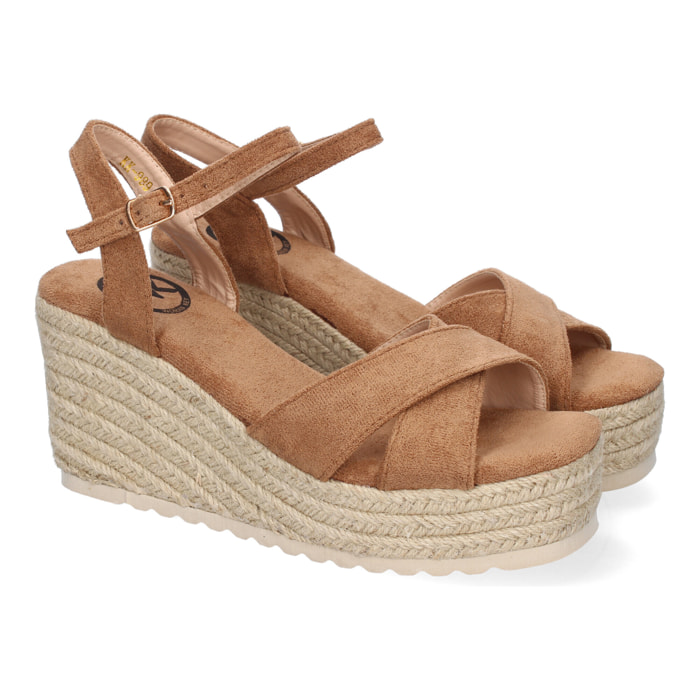 Sandalia de Cuña de Yute para Mujer, Comodas y Elegantes, Diseño Trenzado en la Pala