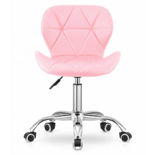Sedia da ufficio girevole Avola in ecopelle rosa