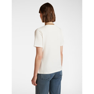 Elena Mirò - T-shirt con ricamo libellule - Bianco