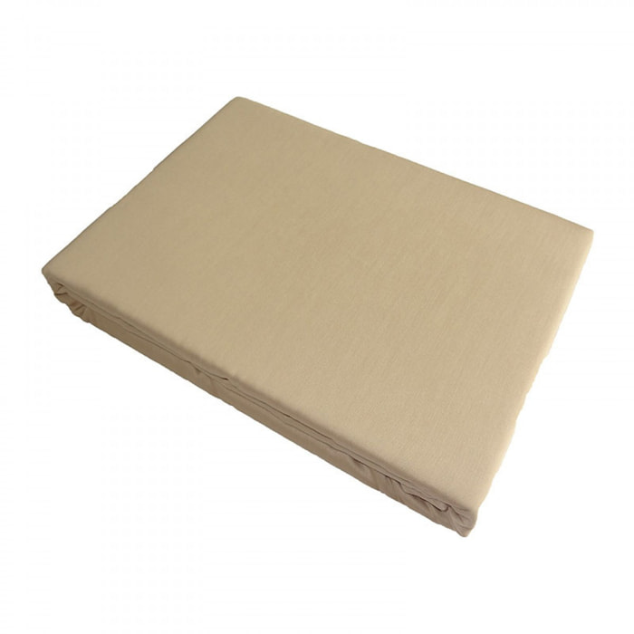 Drap plat satin de coton beige