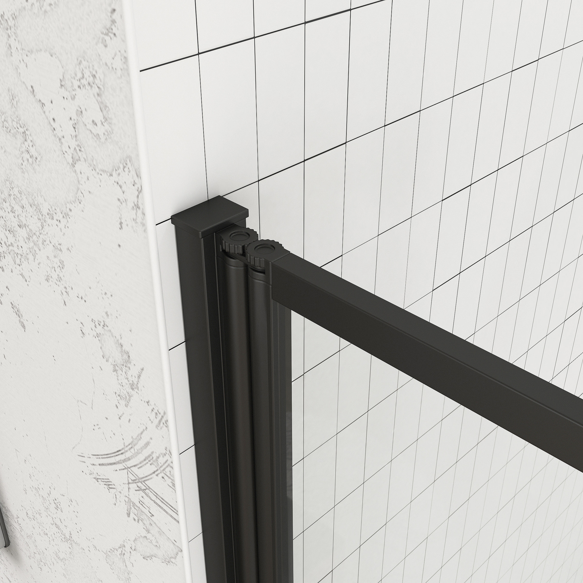 Pare baignoire Pivotant 70x120cm - 2 Volets Noir Mat - Verre Trempé 4mm - DUPLO