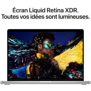 Ordinateur Apple MACBOOK Pro 16" Puce M5 Pro CPU 18 / GPU 20 coeurs Mémoire RAM 48Go Stockage 1To SSD XDR Argent