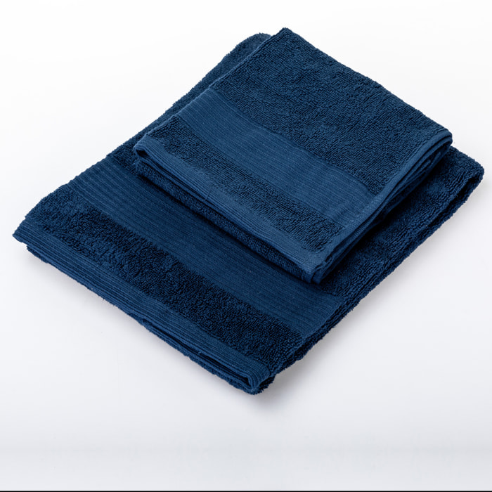 UNO CASA DESIGN Coppia Asciugamano + Ospite Julia in Spugna di Puro Cotone 500 gr/mq