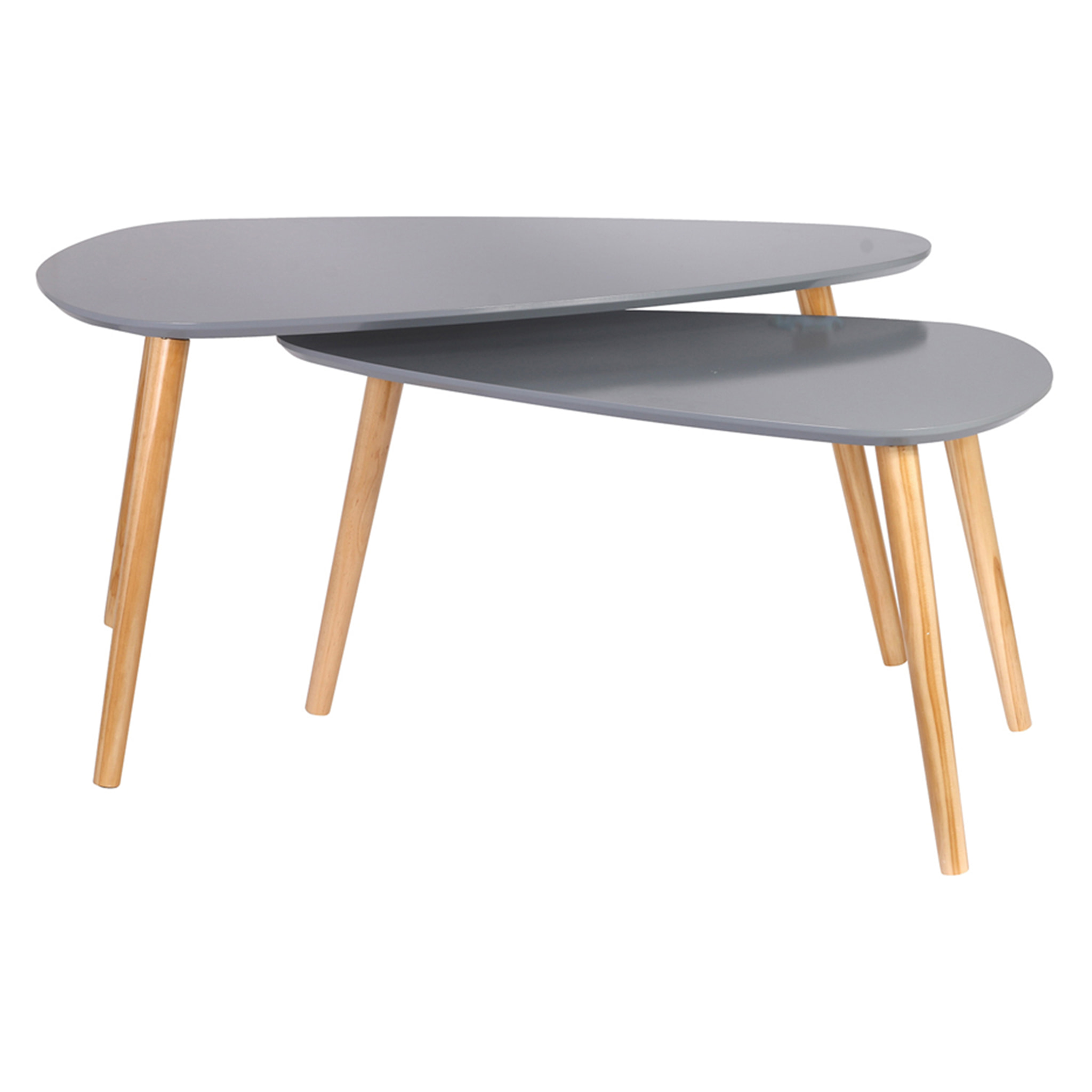 Table Gigogne Bois Galet Gris
