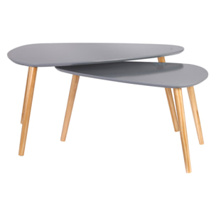 Table Gigogne Bois Galet Gris