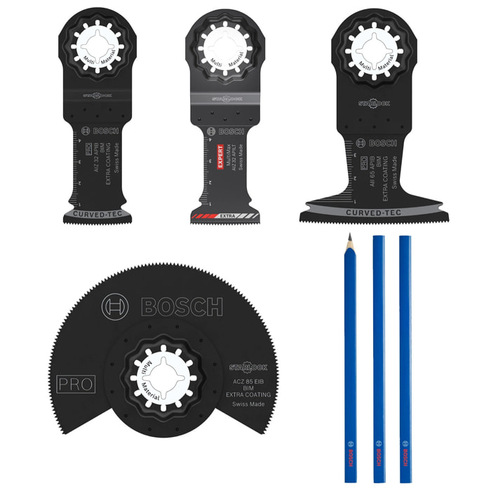Jeu de lames de scie Starlock en mini L-Boxx avec crayons - BOSCH - 061599766V