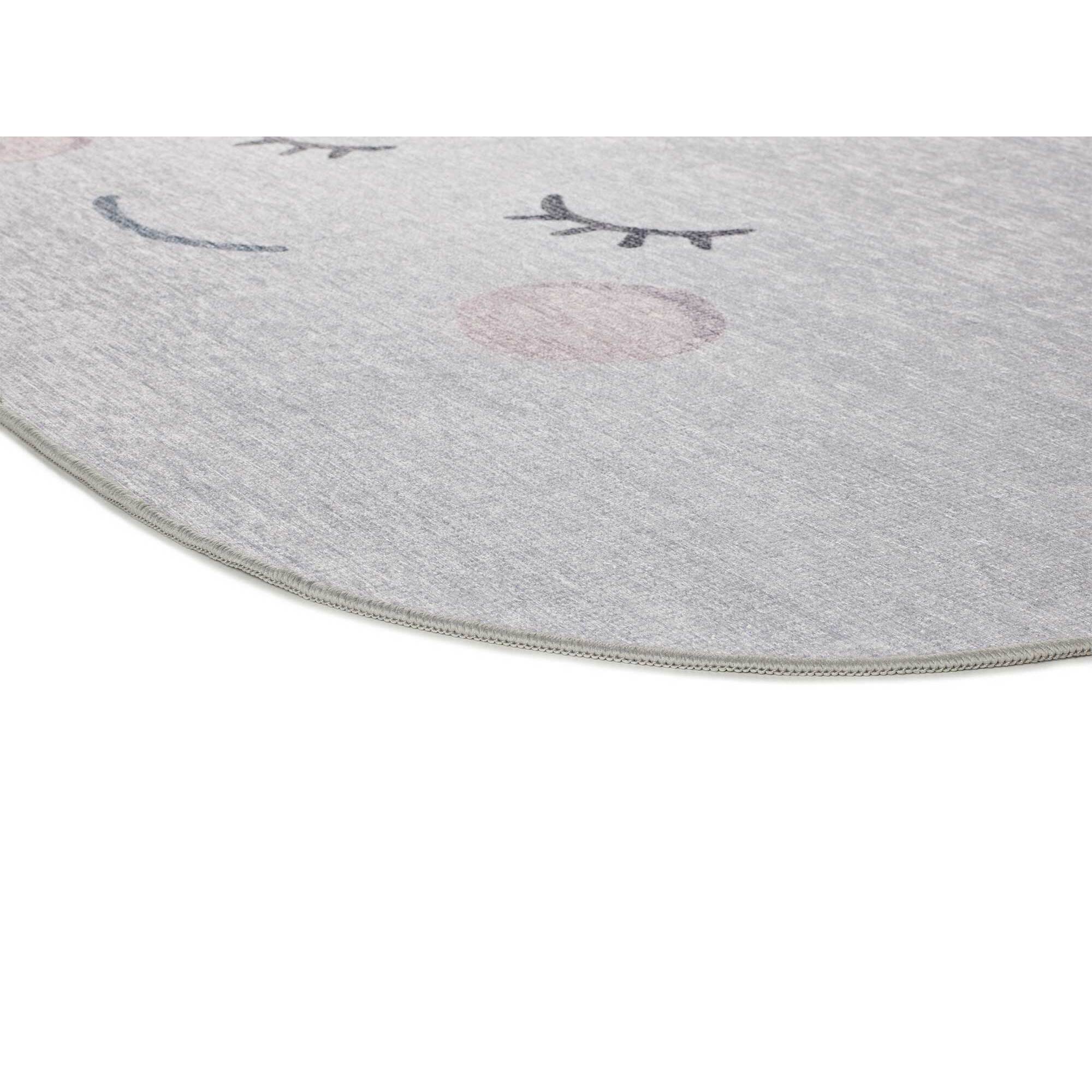 CANDY Alfombra infantil lavable con forma nube plata, 80x120 cm