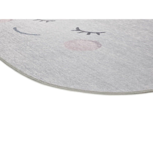 CANDY Alfombra infantil lavable con forma nube plata, 80x120 cm