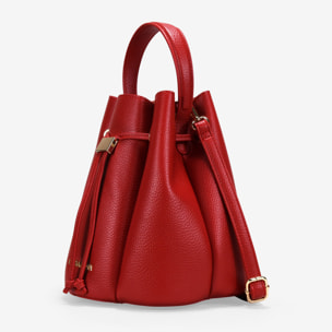 Bolso cubo rojo efecto plisado