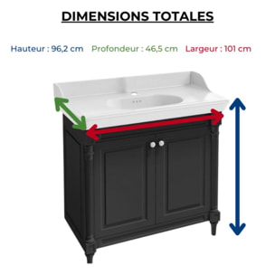 Pack meuble salle de bain Cléo 1889 plan vasque + colonne + miroir