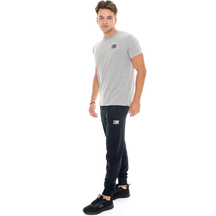 Camiseta de hombre de manga corta de algodón elástico con pequeño logo 'Basic'