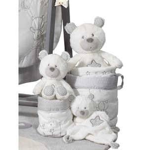 Doudou mouchoir Ours en velours blanc