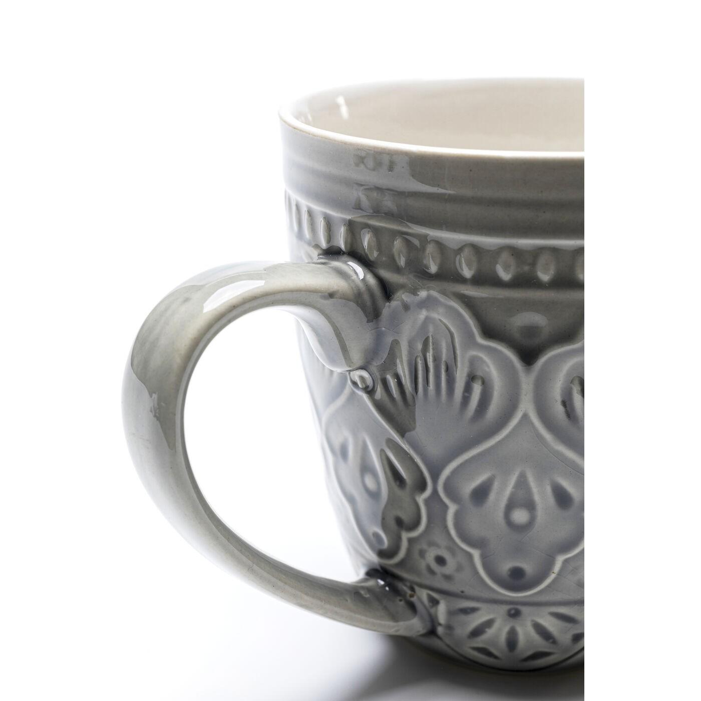 Mugs Sicilia Mandala gris set de 4 Kare Design