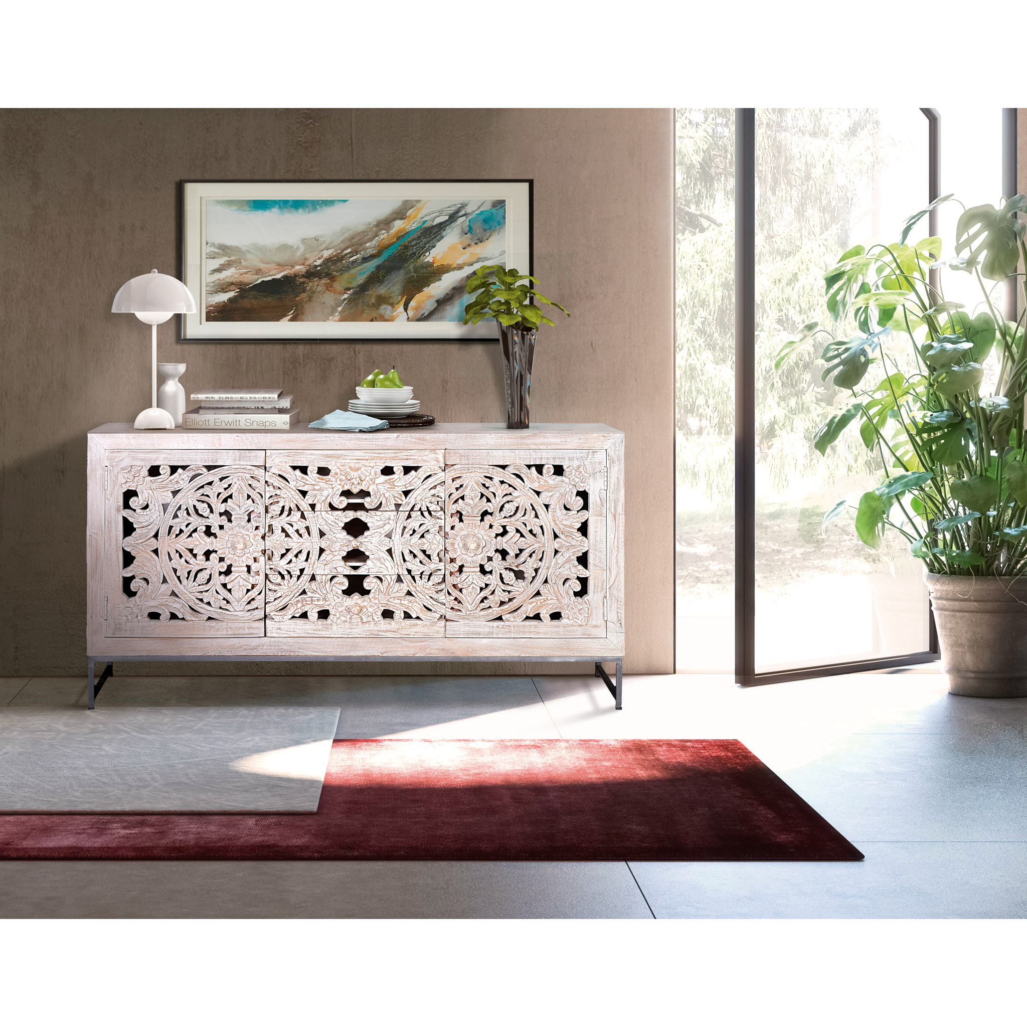 Aparador - madera de mango y hierro - 80x150x38cm