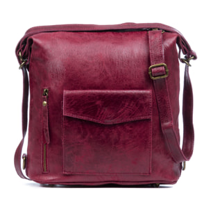 Irene Bolso de hombro Mujer.Piel auténtica Gamuza Lavado a la Piedra