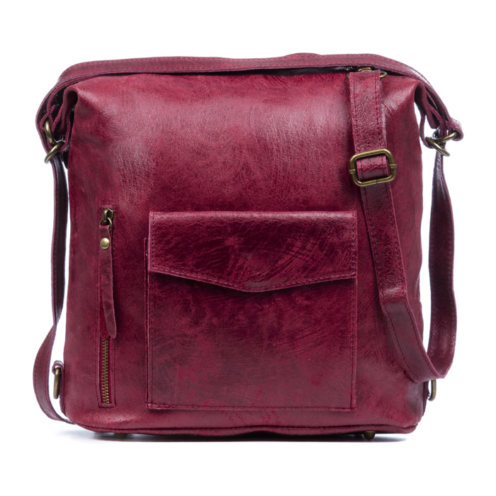 Irene Bolso de hombro Mujer.Piel auténtica Gamuza Lavado a la Piedra