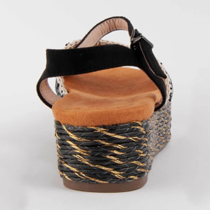 Sandalia De Plataforma - Negro - Altura: 5 Cm