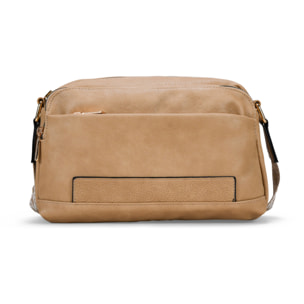 Bolso bandolera tostado con asa étnica