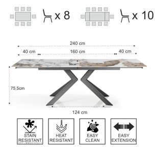 Tomasucci Table extensible STAR ONICE GREY