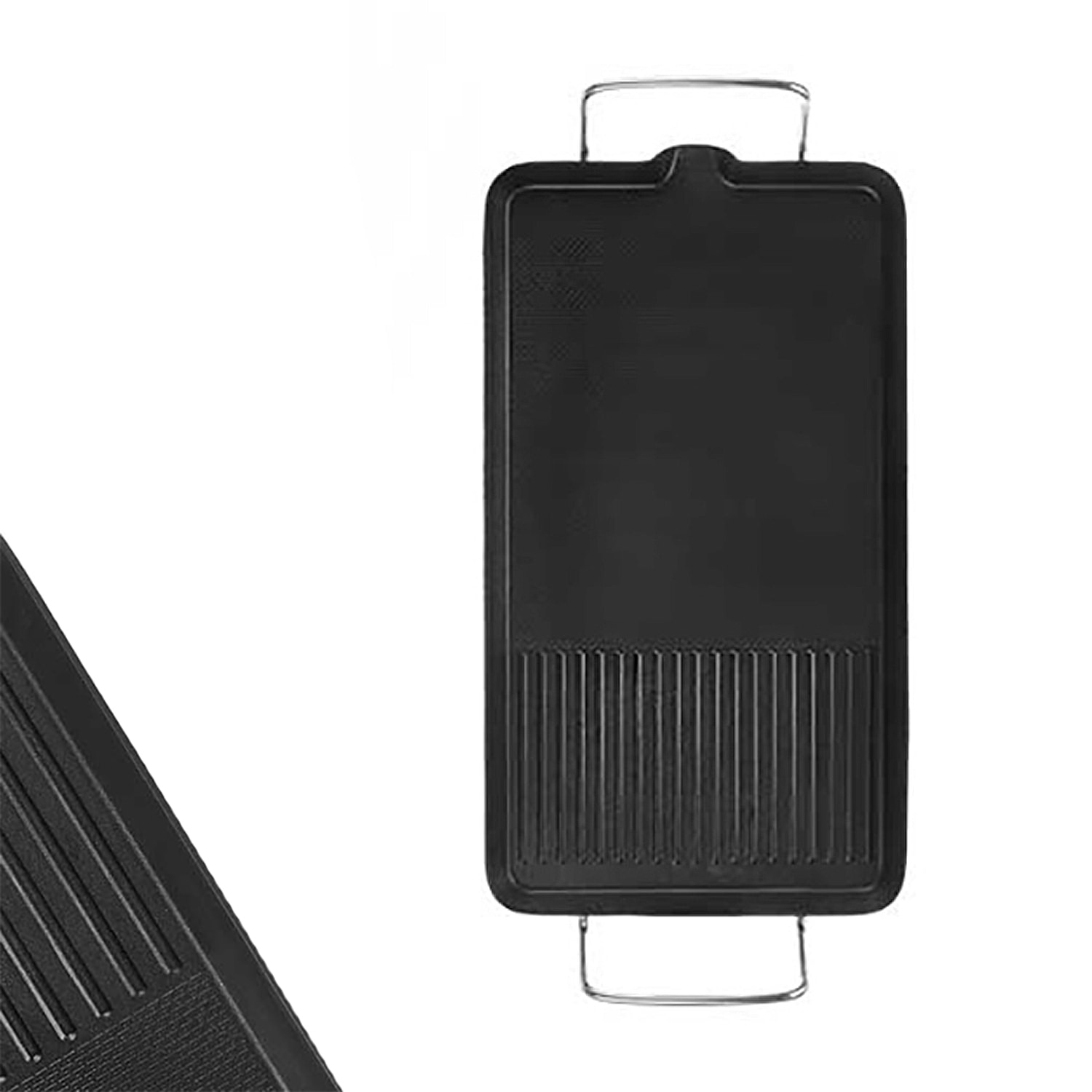 Ferro da stiro elettrico 2 in 1 con piastra antiaderente e termostato regolabile. 1500W di potenza. 47x26 cm.