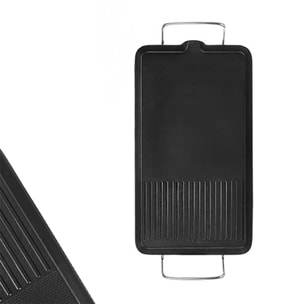 Ferro da stiro elettrico 2 in 1 con piastra antiaderente e termostato regolabile. 1500W di potenza. 47x26 cm.